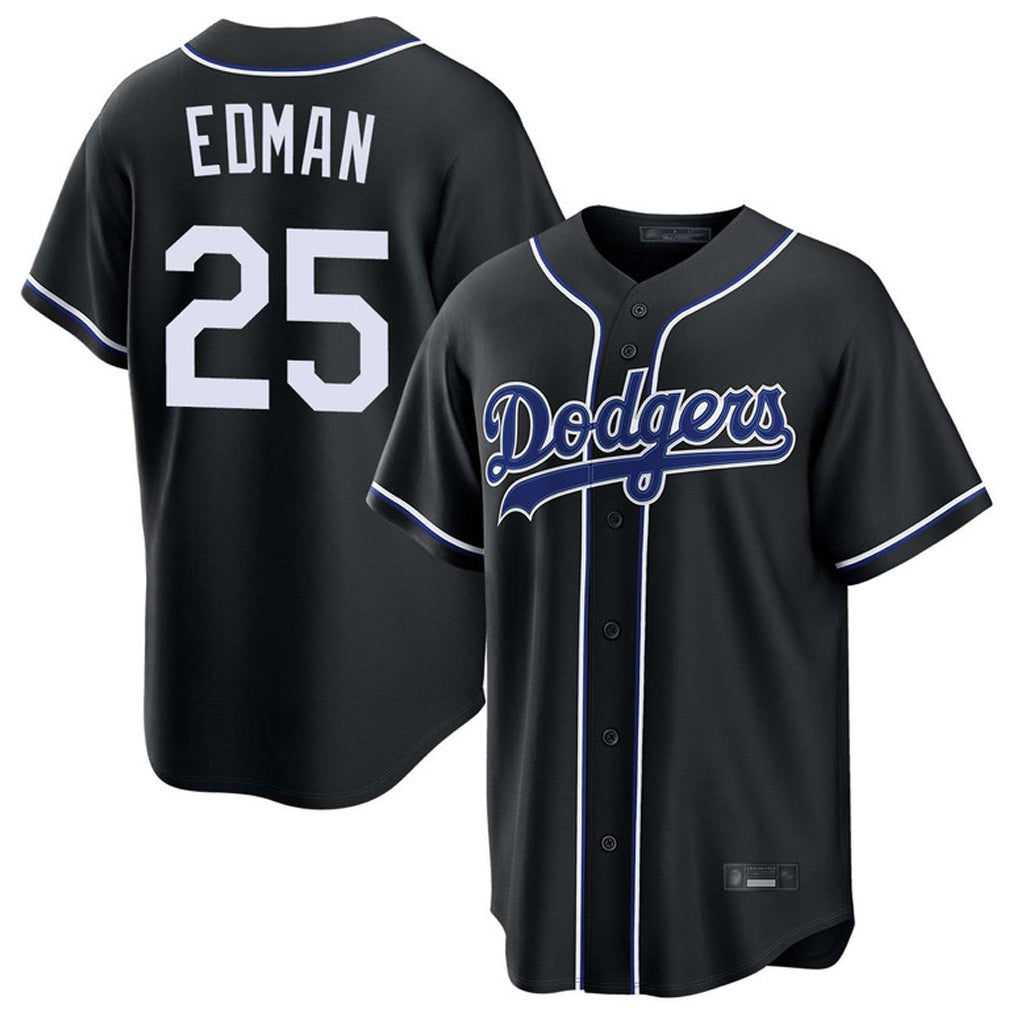 LA.Dodgers #25 Tommy Edman Player Black Carbon Limited Home Hdoa Stitched Jerseys
