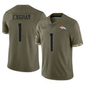 D.Broncos #1 Evan Engram Player Olive Salute To Service Limited Hdoa Stitched Jerseys