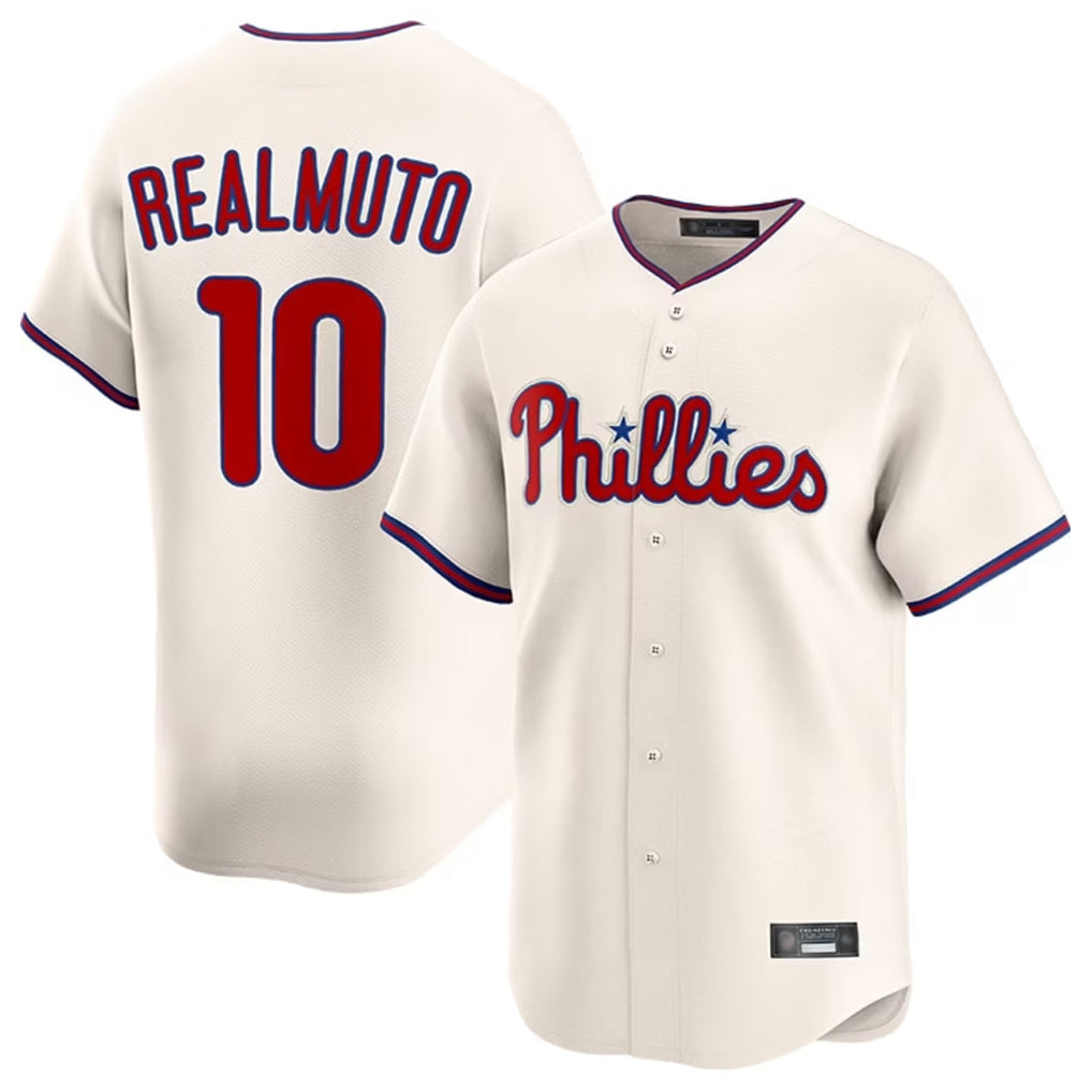 P.Phillies #10 J.T. Realmuto Player Cream Home Limited Hdoa Stitched Jerseys