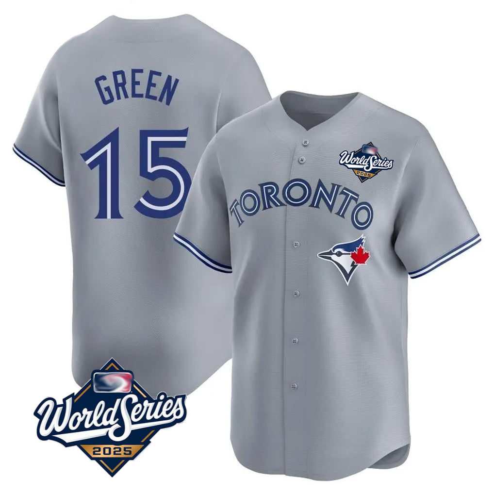 T.Blue Jays #15 Chad Green Player Gray 2025 World Series Home Limited Hdoa Stitched Jerseys
