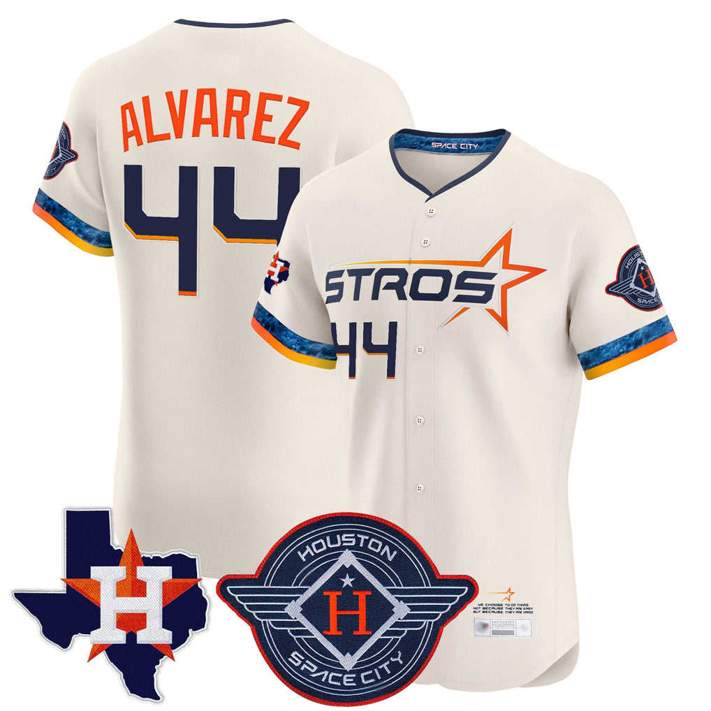 H.Astros #44 Yordan Alvarez Player Cream City Connect Texas Patch Vapor Premier Limited Elite Home Hdoa Stitched Jerseys