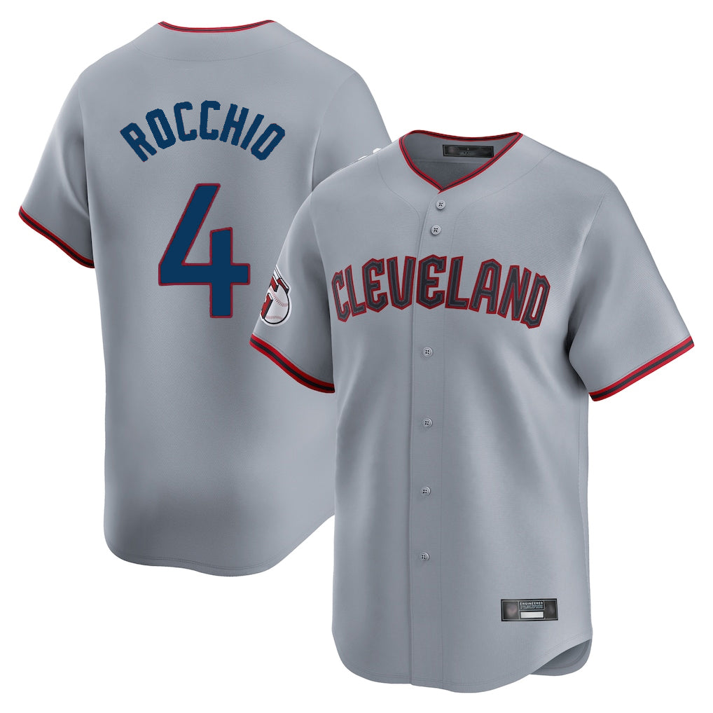 C.Guardians #4 Brayan Rocchio Player Gray Road Limited Home Game Hdoa Stitched Jerseys