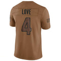 A.Cardinals #4 Jeremiyah Love Player Brown Limited Salute To Service Game Hdoa Stitched Jerseys