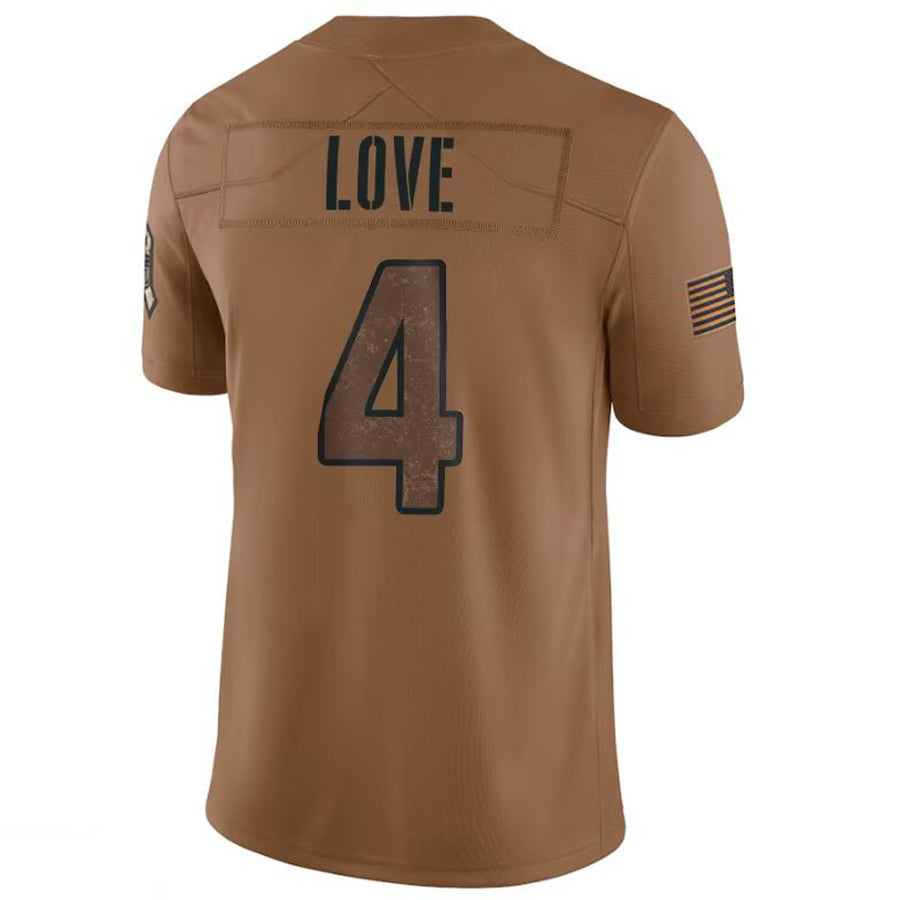 A.Cardinals #4 Jeremiyah Love Player Brown Limited Salute To Service Game Hdoa Stitched Jerseys