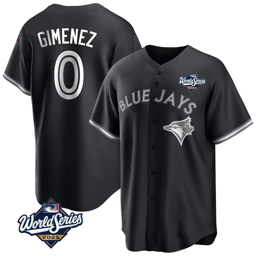 T.Blue Jays #0 Andres Gimenez Player Black 2025 World Series Game Hdoa Stitched Jerseys