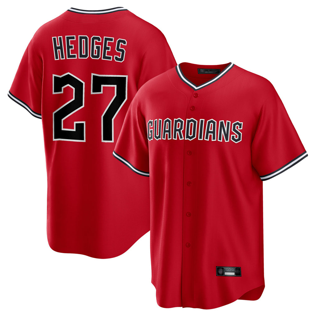 C.Guardians #27 Austin Hedges Player Red Home Game Hdoa Stitched Jerseys