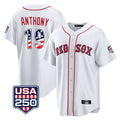 B.Red Sox #19 Roman Anthony Player White USA 250 Fourth of July Home Game Hdoa Stitched Jerseys