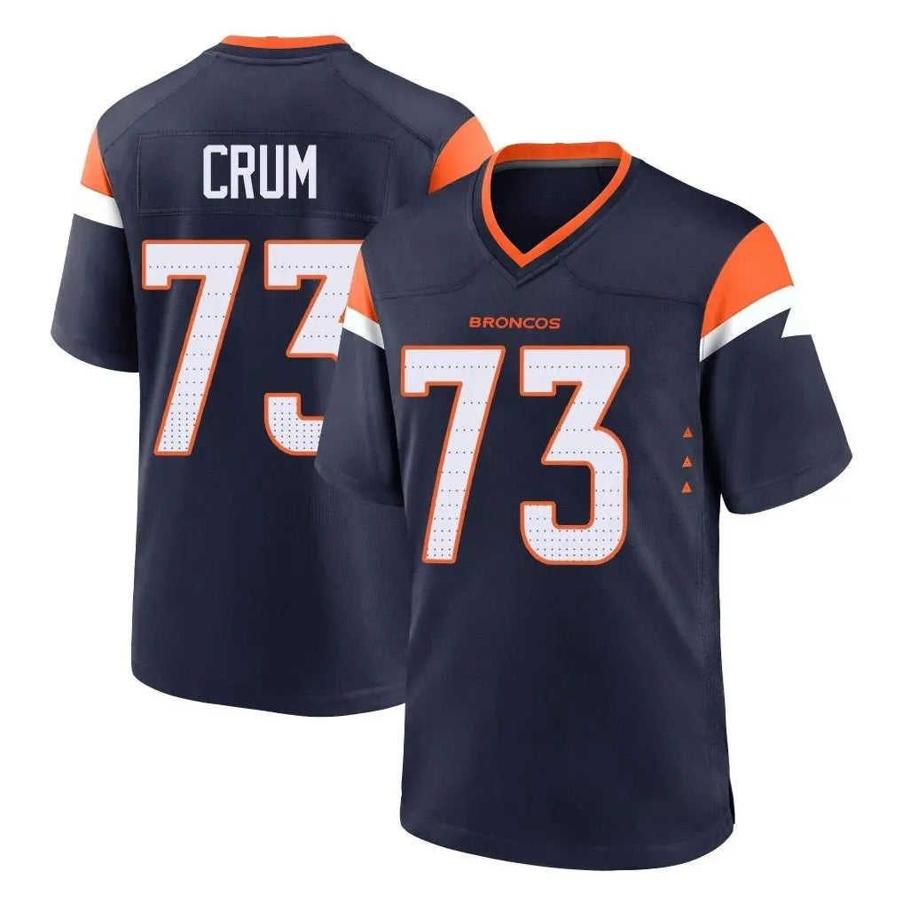 D.Broncos #73 Frank Crum Player Navy Home Game Hdoa Stitched Jerseys