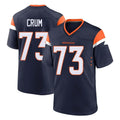 D.Broncos #73 Frank Crum Player Navy Home Game Hdoa Stitched Jerseys