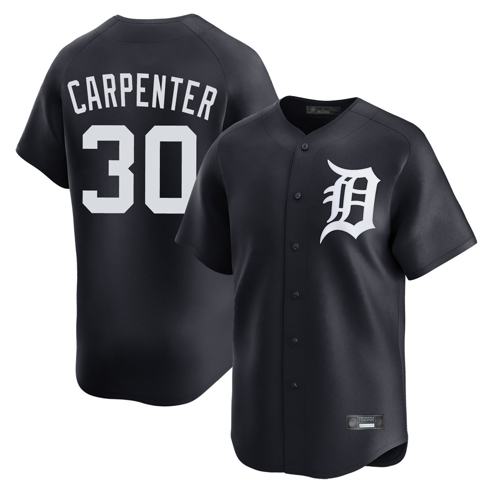D.Tigers #30 Kerry Carpenter Player Navy Home Limited Game Hdoa Stitched Jerseys