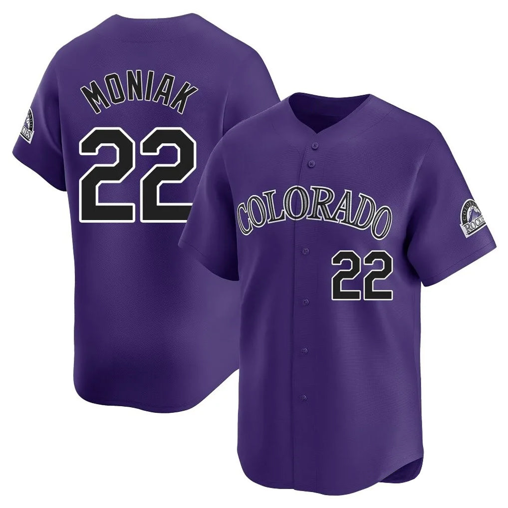 C.Rockies #22 Mickey Moniak Player Purple Limited Home Hdoa Stitched Jerseys