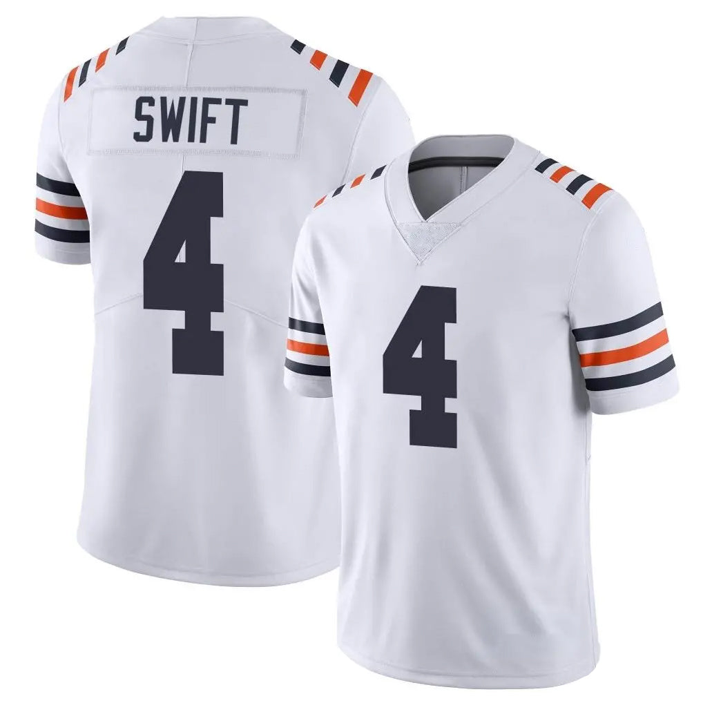 C.Bears #4 D'Andre Swift Player White Classic Vapor Limited Home Game Hdoa Stitched Jerseys