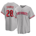 C.Reds #28 Eugenio Su¨¢rez Player Gray Home Game Hdoa Stitched Jerseys