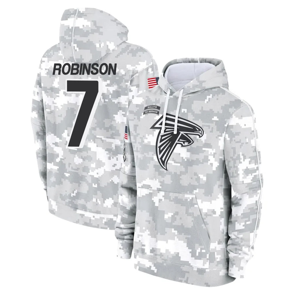A.Falcons #7 Bijan Robinson Player Camo Arctic Salute to Service Hoodies Limited Hdoa Stitched Jerseys