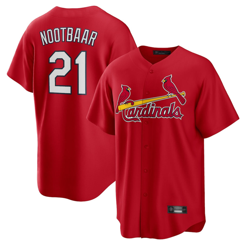 St. Louis Cardinals #21 Lars Nootbaar Player Red Home Game Hdoa Stitched Jerseys