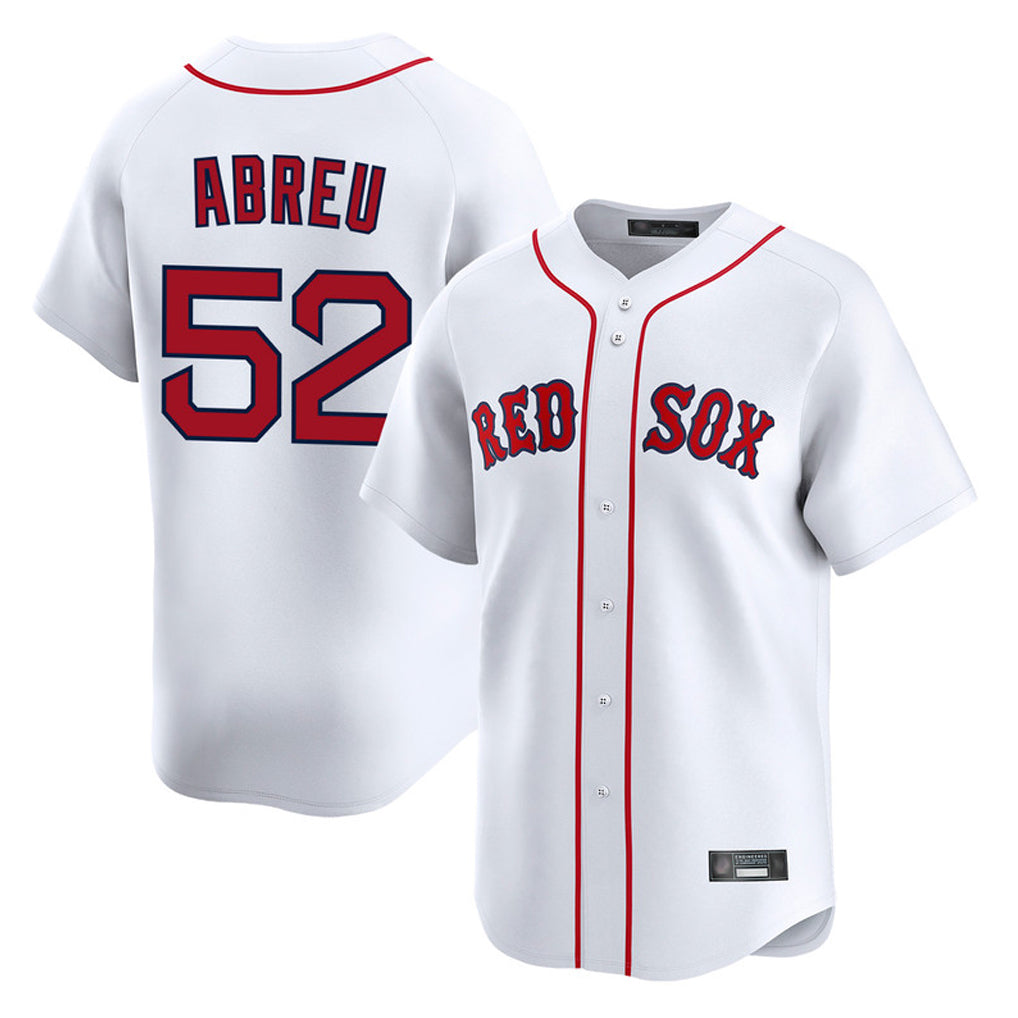 B.Red Sox #52 Wilyer Abreu Player White Limited Home Game Hdoa Stitched Jerseys