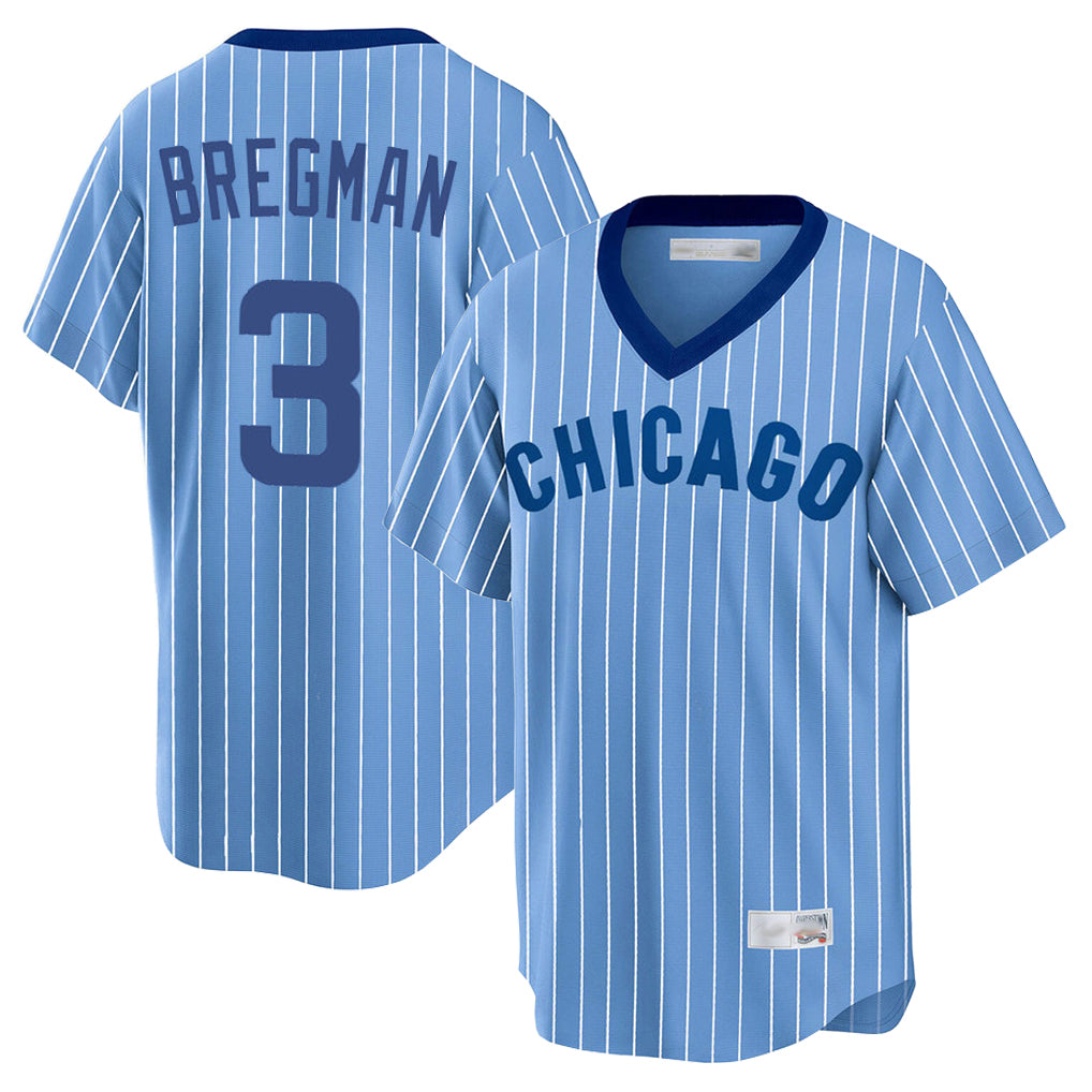 C.Cubs #3 Alex Bregman Player Blue T-shirt Cooperstown Collection Limited Hdoa Stitched Jerseys