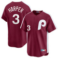 P.Phillies #3 Bryce Harper Player Red Cooperstown Collection Limited Home Hdoa Stitched Jerseys