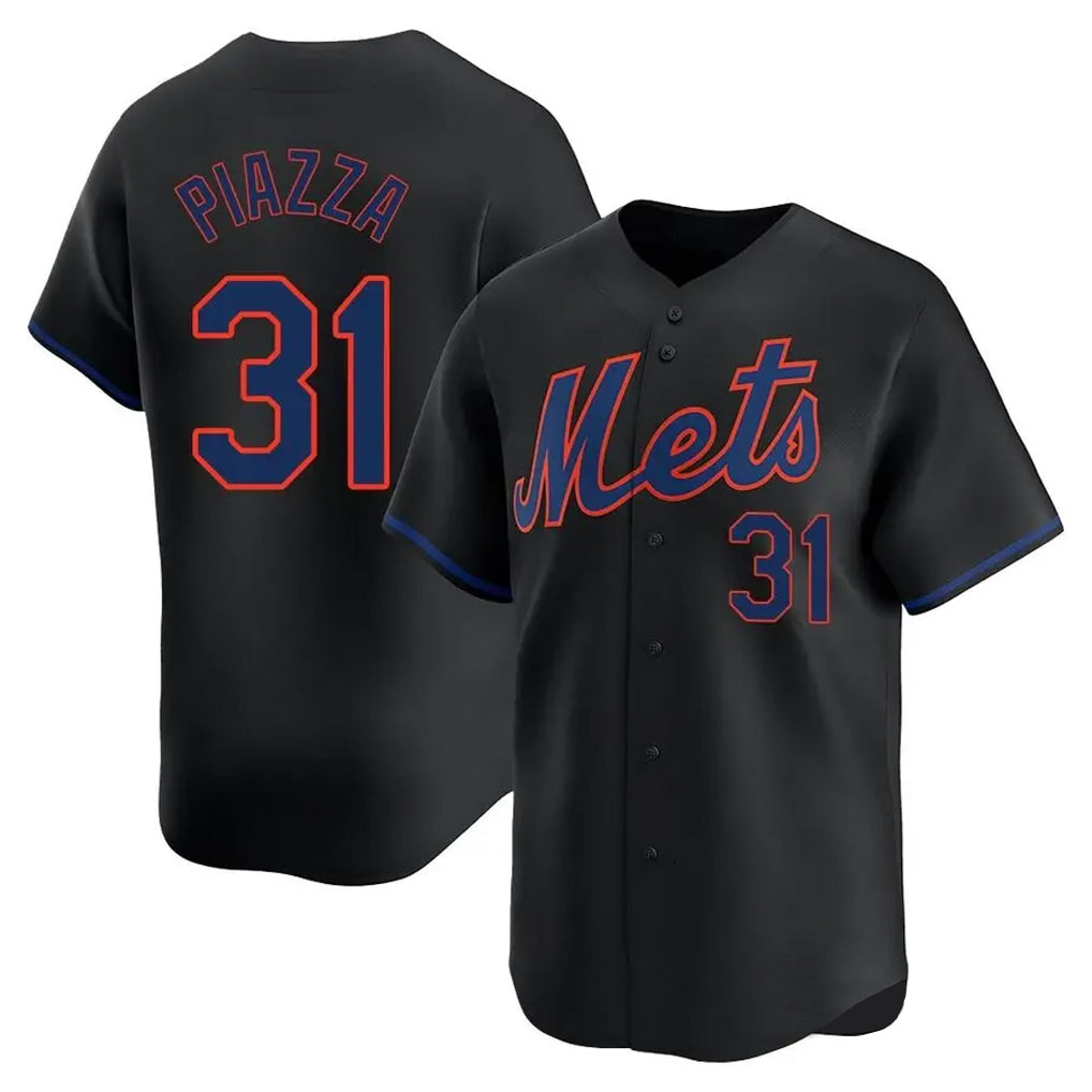 NY.Mets #31 Mike Piazza Player Black Alternate Home Limited Hdoa Stitched Jerseys