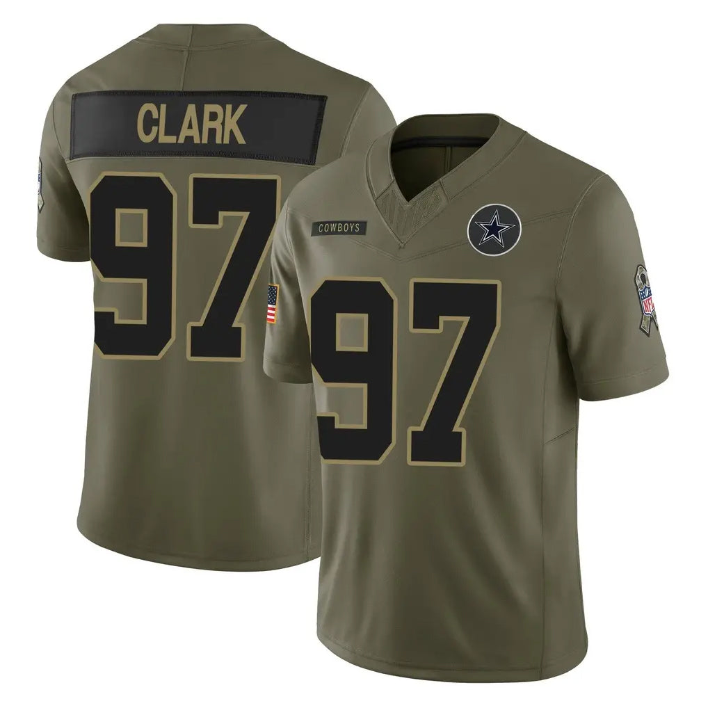 D.Cowboys #97 Kenny Clark Player Olive 2025 Salute to Service Limited Home Game Hdoa Stitched Jerseys