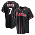 P.Phillies #7 Trea Turner Player Black Fashion Out Home Game Hdoa Stitched Jerseys