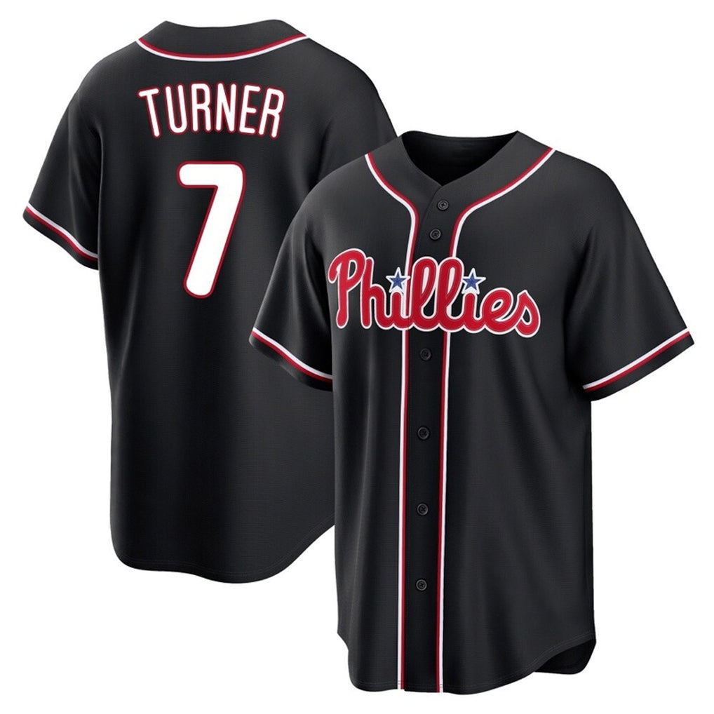 P.Phillies #7 Trea Turner Player Black Fashion Out Home Game Hdoa Stitched Jerseys