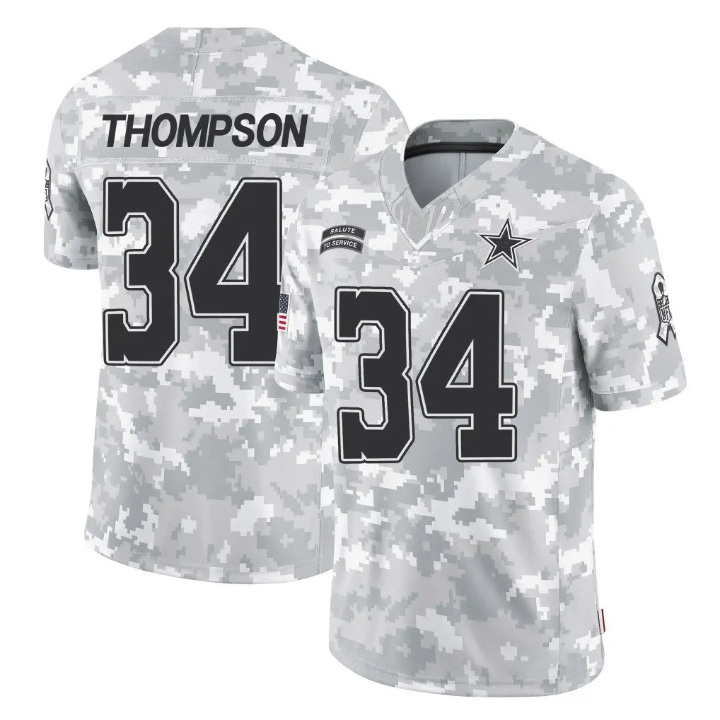D.Cowboys #34 Jalen Thompson Player Arctic Camo Salute to Service Limited Home Game Hdoa Stitched Jerseys