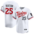 M.Twins #25 Byron Buxton Player White Home Limited Hdoa Stitched Jerseys