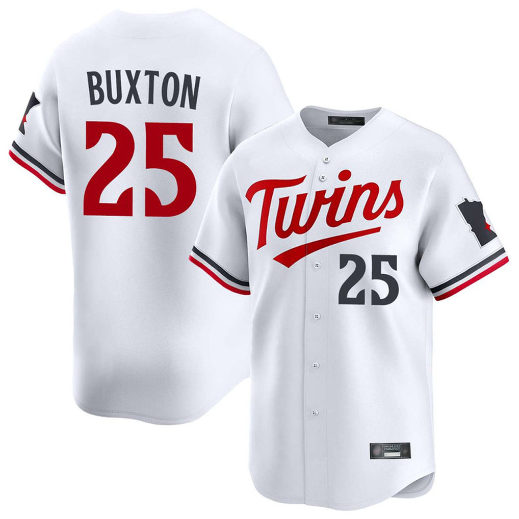 M.Twins #25 Byron Buxton Player White Home Limited Hdoa Stitched Jerseys