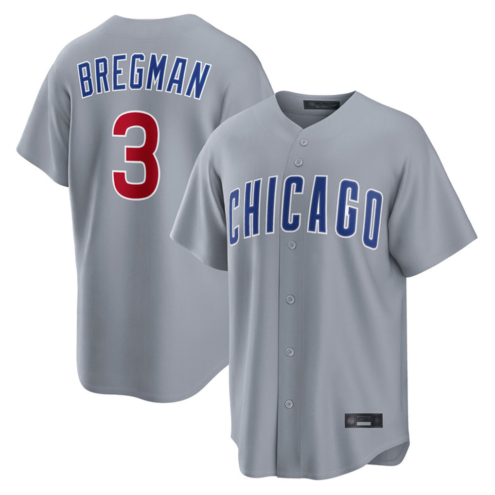 C.Cubs #3 Alex Bregman Player Gray Home Game Hdoa Stitched Jerseys