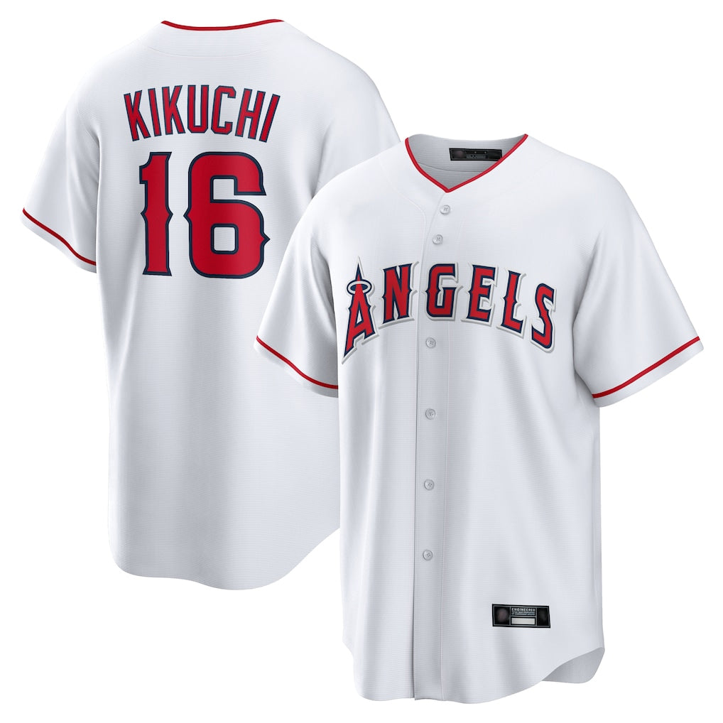 LA.Angels #16 Yusei Kikuchi Player White Home Game Hdoa Stitched Jerseys