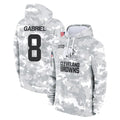 C.Browns #8 Dillon Gabriel Player Arctic Camo Salute to Service Hoodies Limited Game Hdoa Stitched Jerseys