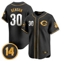 C.Reds #30 Ken Griffey Player Black-Gold Vapor Premier Limited Home Hdoa Stitched Jerseys