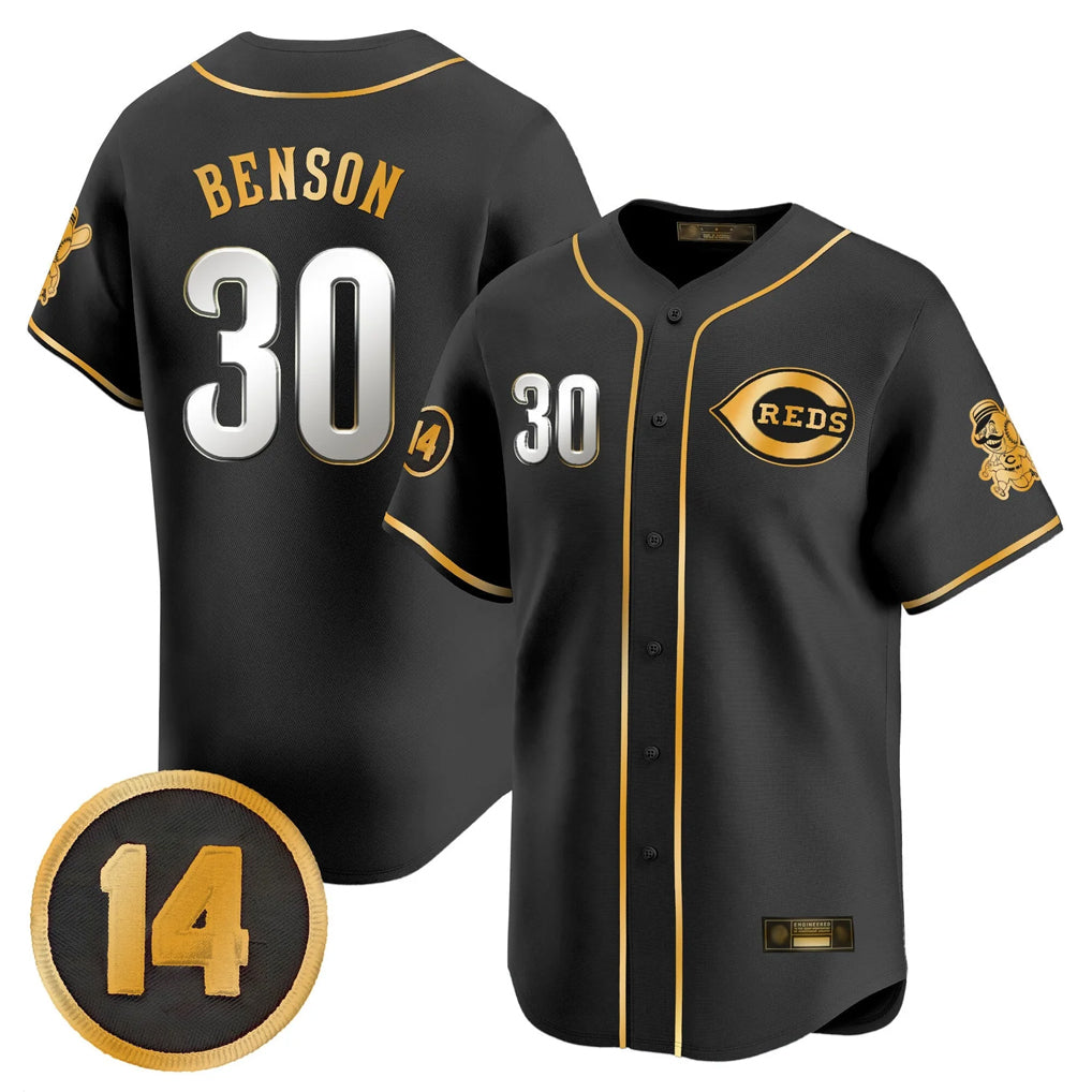C.Reds #30 Ken Griffey Player Black-Gold Vapor Premier Limited Home Hdoa Stitched Jerseys