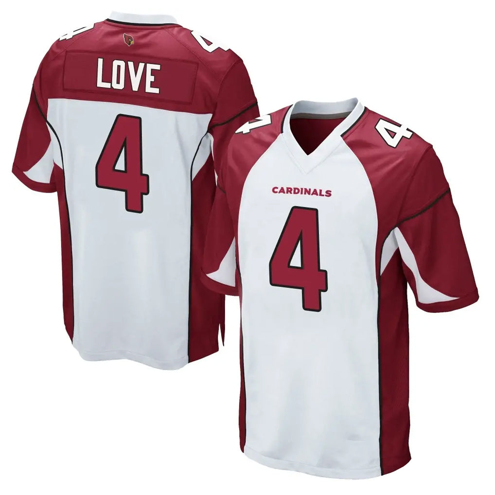 A.Cardinals #4 Jeremiyah Love Player White Cardinal Home Game Hdoa Stitched Jerseys