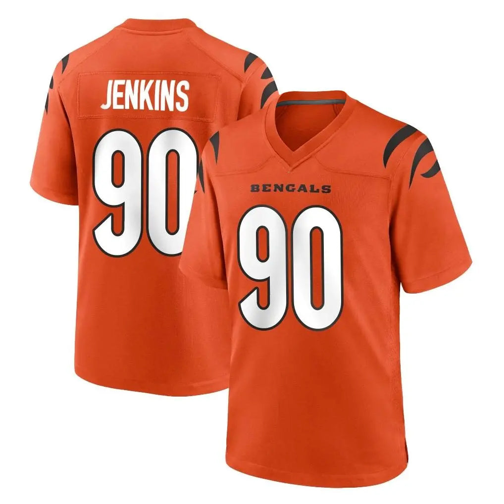 C.Bengals #90 Kris Jenkins Jr Player Orange Home Game Hdoa Stitched Jerseys