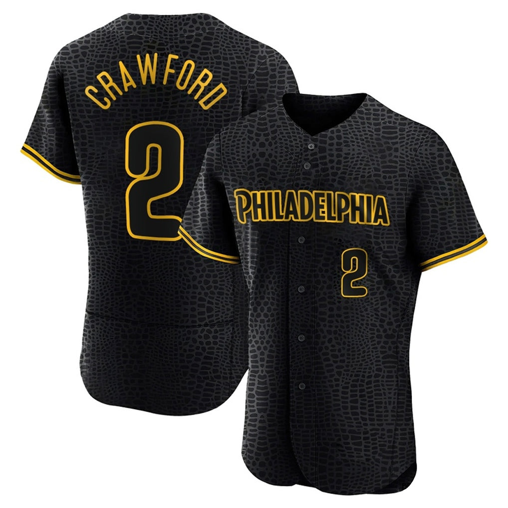 P.Phillies #2 Justin Crawford Player Black Snake Skin City Home Limited Elite Hdoa Stitched Jerseys