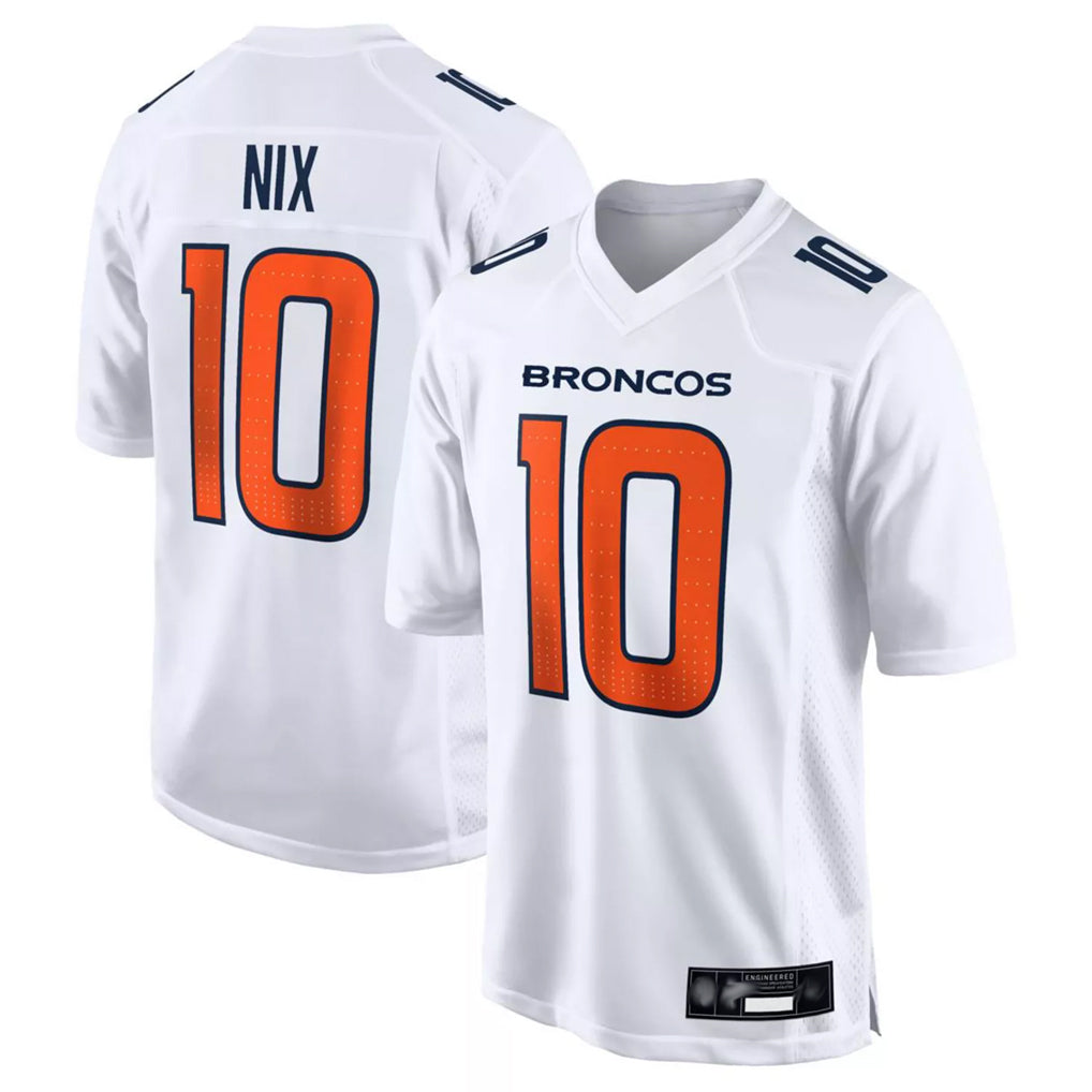 D.Broncos #10 Bo Nix Player White Fashion Limited Game Hdoa Stitched Jerseys