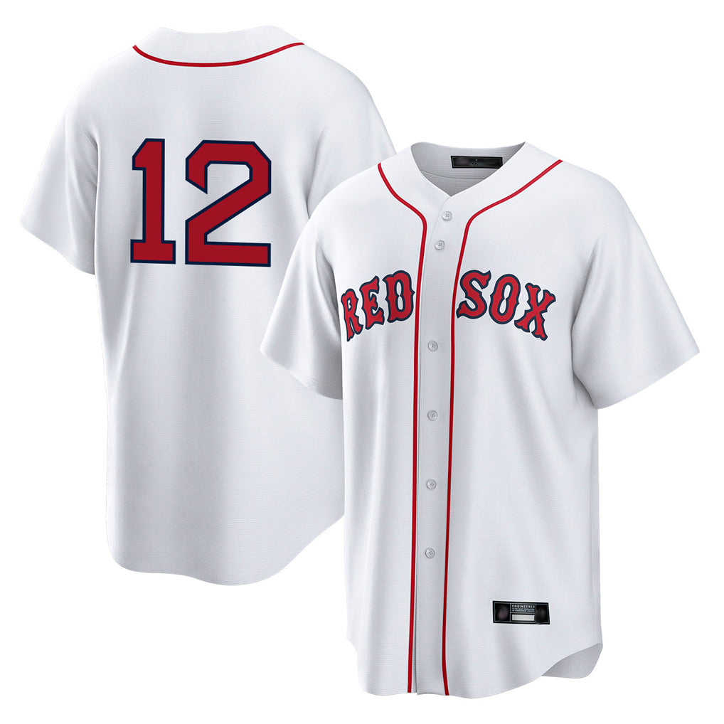 B.Red Sox #12 Connor Wong Player White Home Game Hdoa Stitched Jerseys