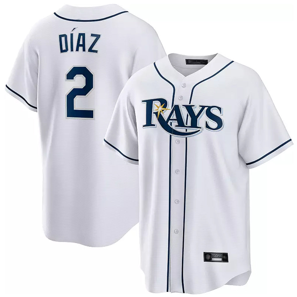 T.Bay Rays #2 Yandy Diaz Player White Home Game Hdoa Stitched Jerseys