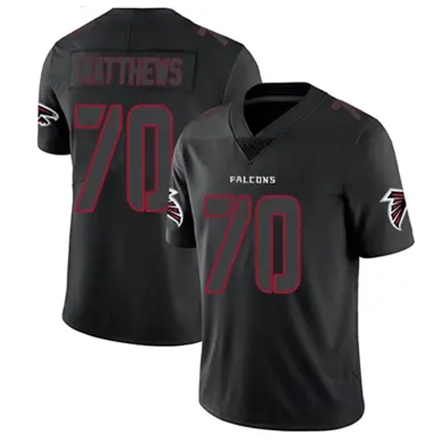 A.Falcons #70 Jake Matthews Player Black Limited Elite Game Hdoa Stitched Jerseys