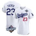 LA.Dodgers #23 Kyle Tucker Player White World Series Limited Elite Home Hdoa Stitched Jerseys