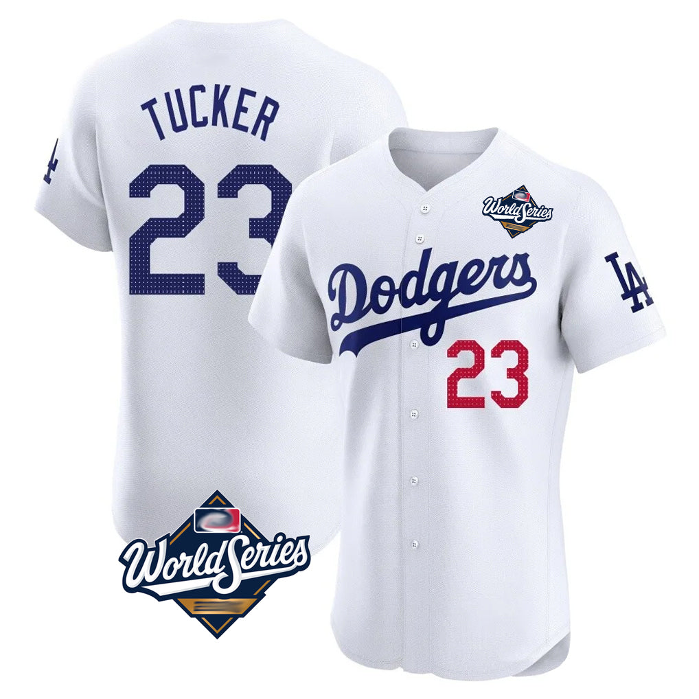 LA.Dodgers #23 Kyle Tucker Player White World Series Limited Elite Home Hdoa Stitched Jerseys