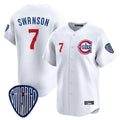 C.Cubs #7 Dansby Swanson Player White Vapor Premier Limited Home Hdoa Stitched Jerseys
