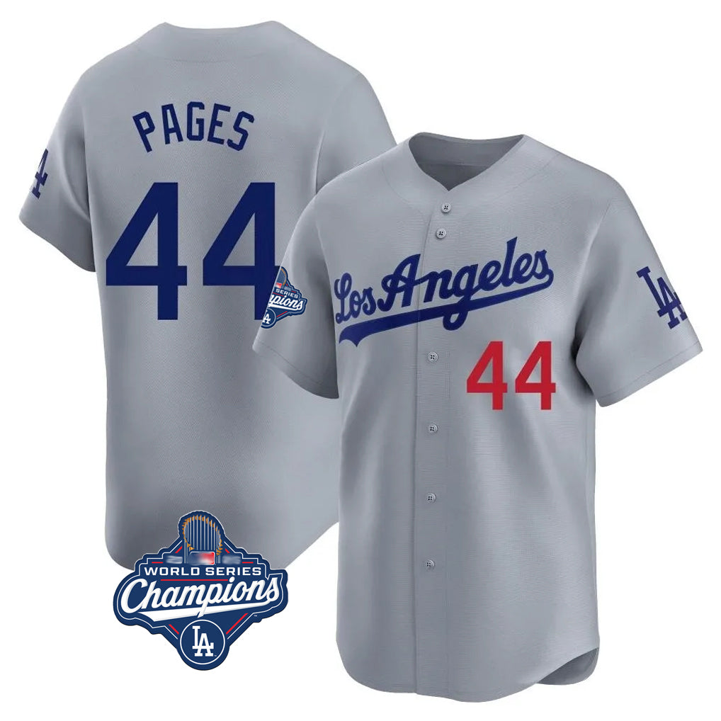 LA.Dodgers #44 Andy Pages Player Gray World Series Meet Limited Home Hdoa Stitched Jerseys