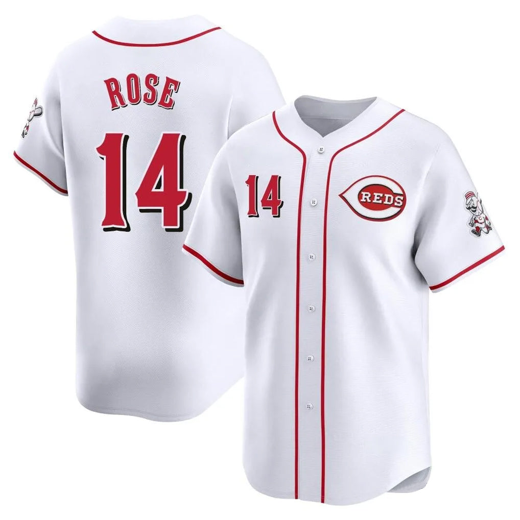 C.Reds #14 Pete Rose Player White Home Limited Hdoa Stitched Jerseys