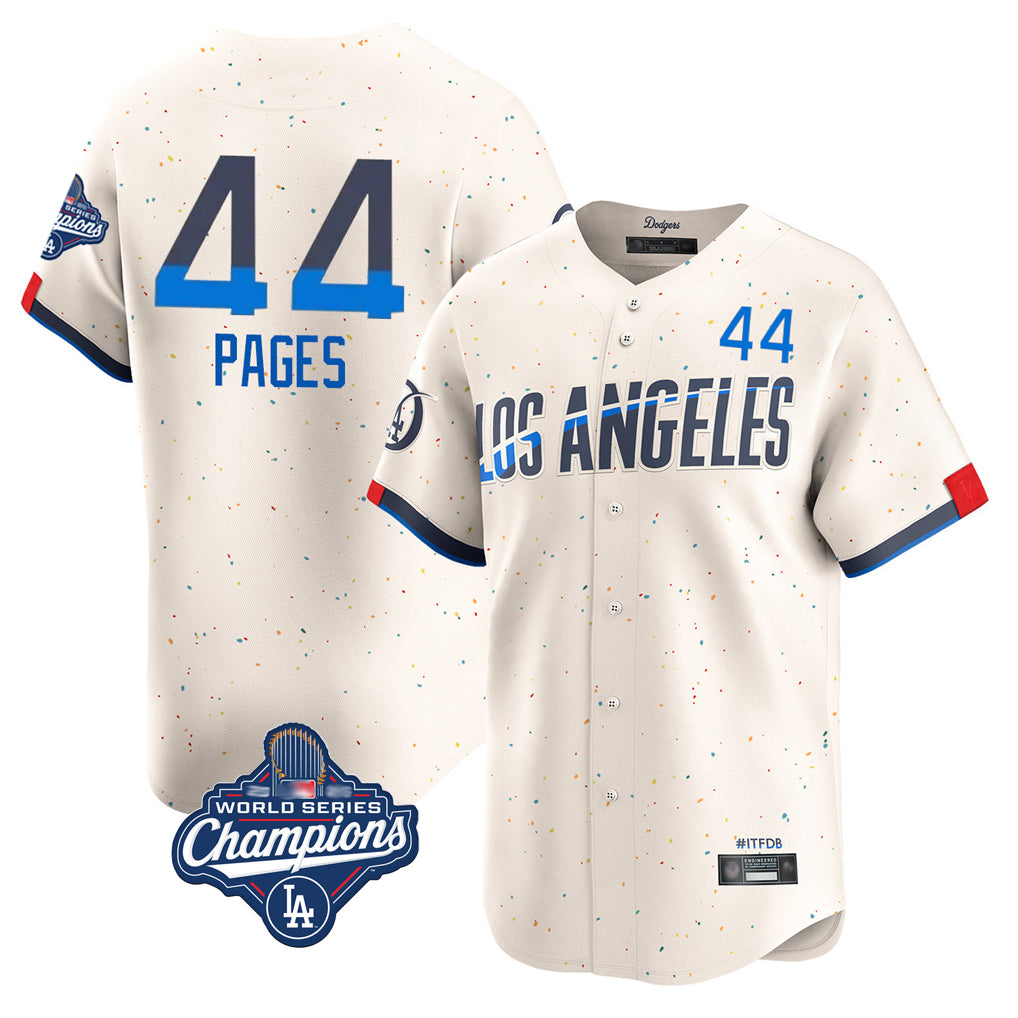 LA.Dodgers #44 Andy Pages Player Cream World Series Meet City Connect Limited Home Hdoa Stitched Jerseys
