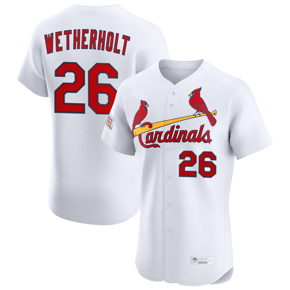 St. Louis Cardinals #26 JJ Wetherholt Player White Home Limited Elite Hdoa Stitched Jerseys
