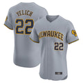 M.Brewers #22 Christian Yelich Player Gray Home Limited Elite Hdoa Stitched Jerseys