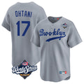 LA.Dodgers #17 Shohei Ohtani Player Gray World Series Game Limited Home Hdoa Stitched Jerseys